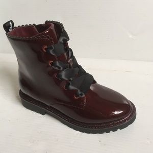 NEW ⭐ Glitter ⭐Glossy Plum Kids Girl Booties Boots ~ size 13